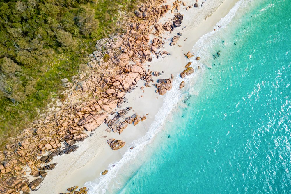 Calm and clear waters at Meelup Beach