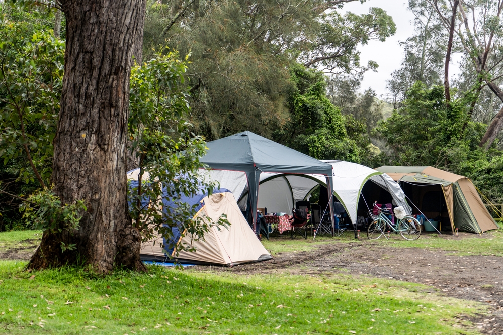 Family of tents setup in Dunsborough camping area