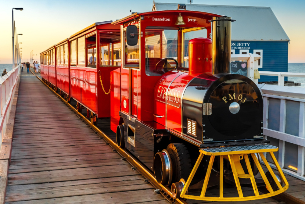 Train on busselton jetty