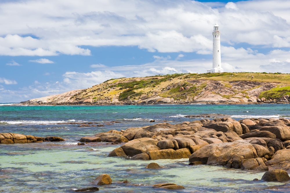 A view of Cape Leeuwin Lighthouse from across the ocean
