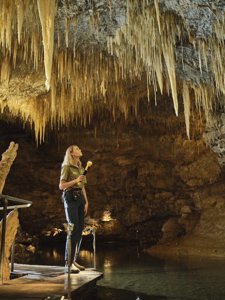 Tour Guide and Tour Group, Lake Cave, Margaret River Region